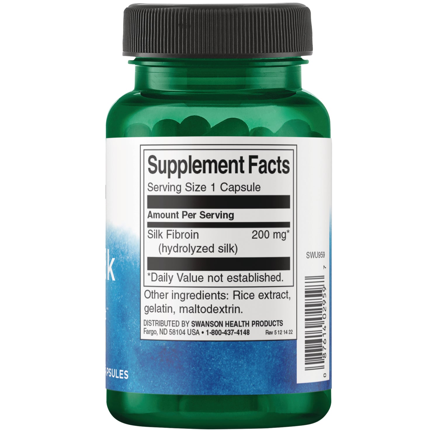 SWU959 | Back label with Supplement Facts