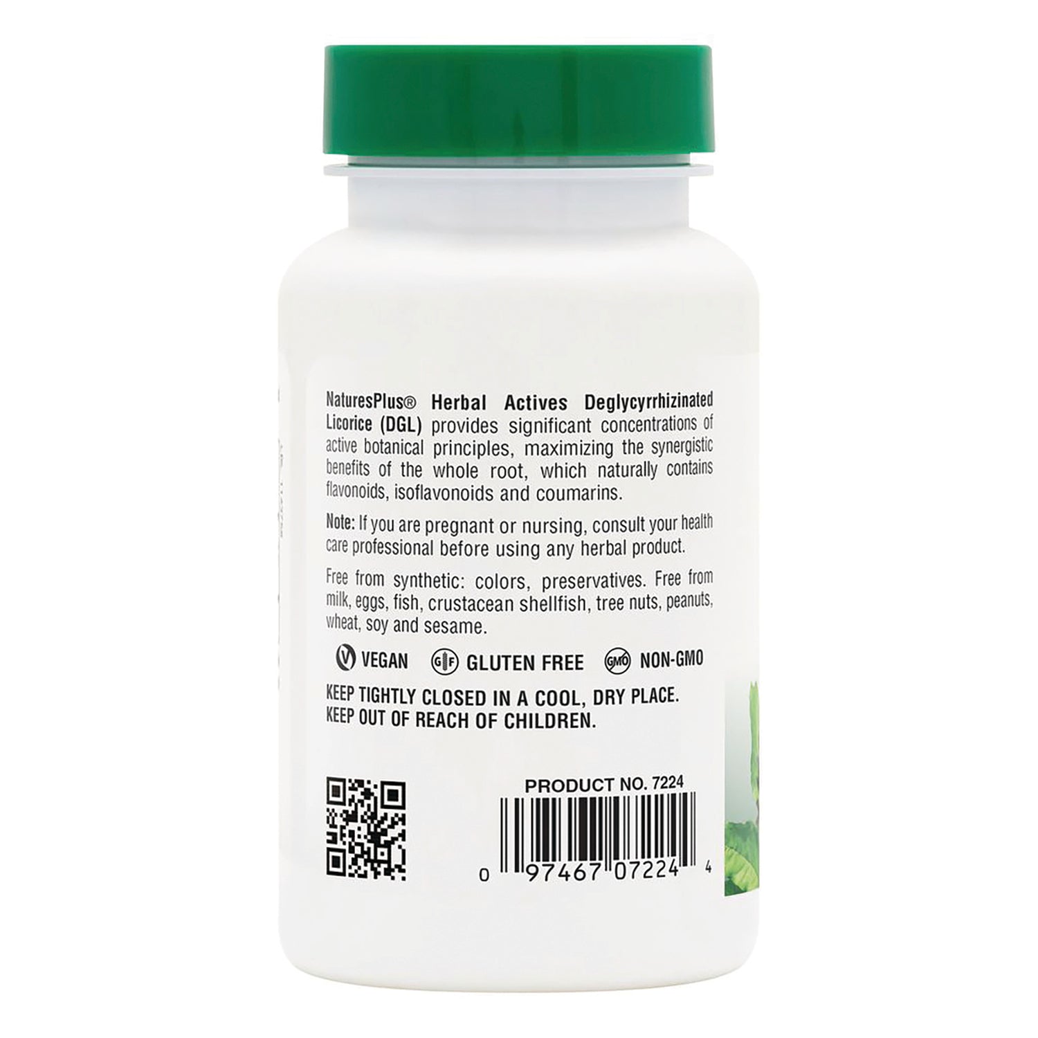 NTP067 | Back label of a Naturals Organics supplement bottle with warnings and storage instructions