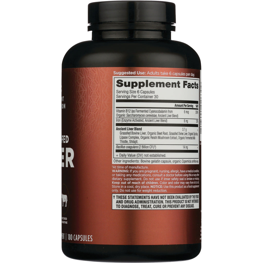 ATN098 | Bottle back showing Supplement Facts panel, serving size and warning text - Thumbnail