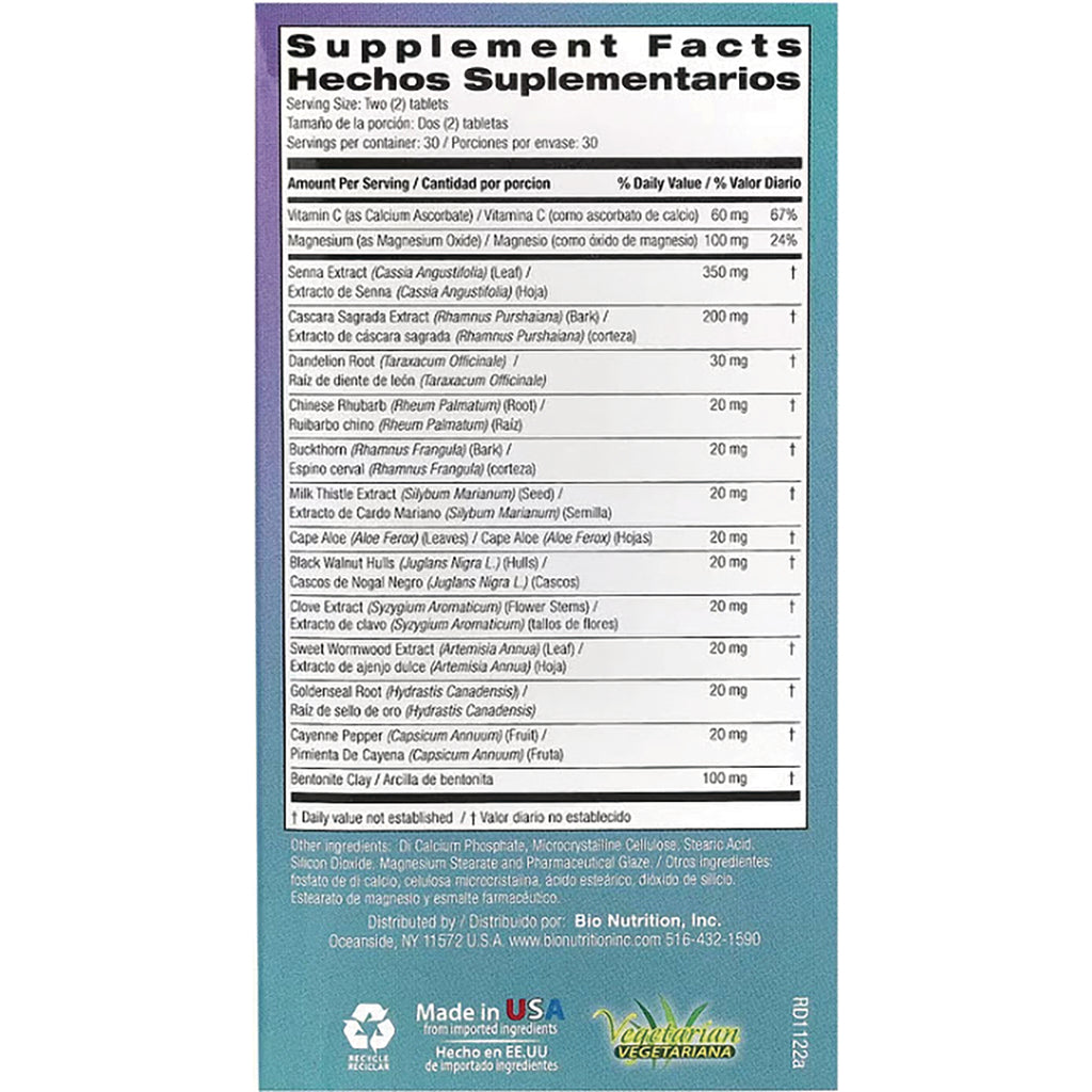 BNN005 | Supplement facts panel showing ingredients, amounts and daily values in English and Spanish - Thumbnail