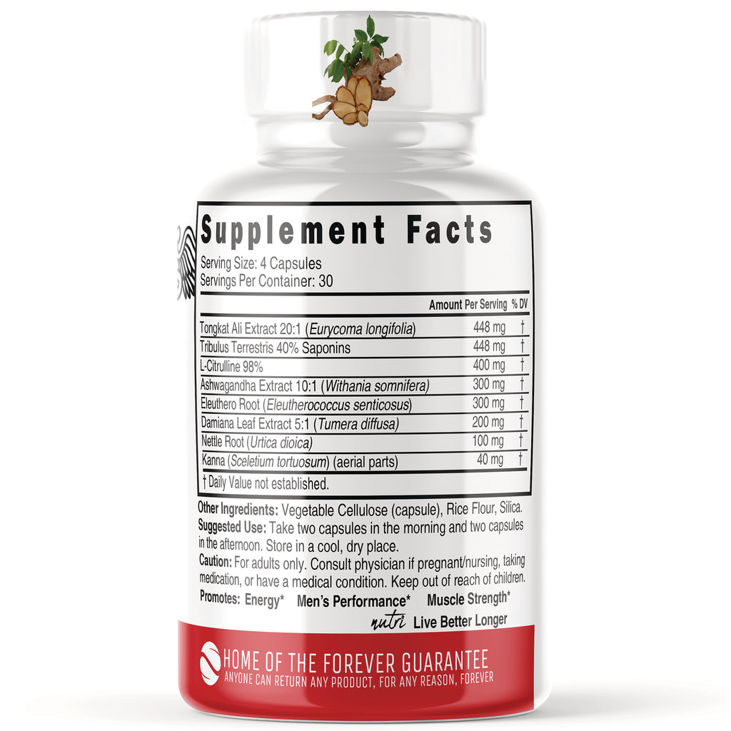 NFU011 | Back of supplement bottle showing Supplement Facts label, ingredient list, serving size and directions - Thumbnail