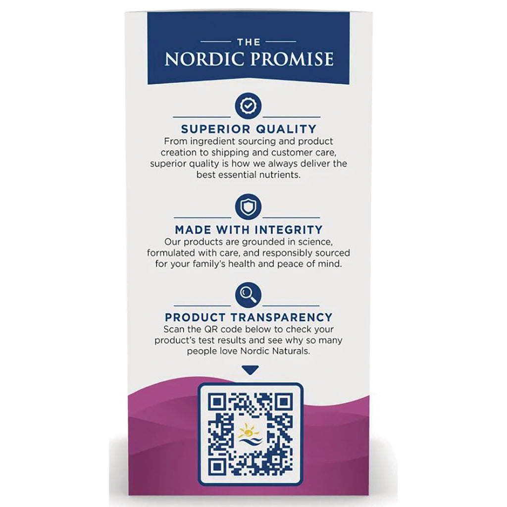 NRN061 | Back of Nordic Promise product box showing Superior Quality, Made With Integrity, Product Transparency panels and a QR code - Thumbnail