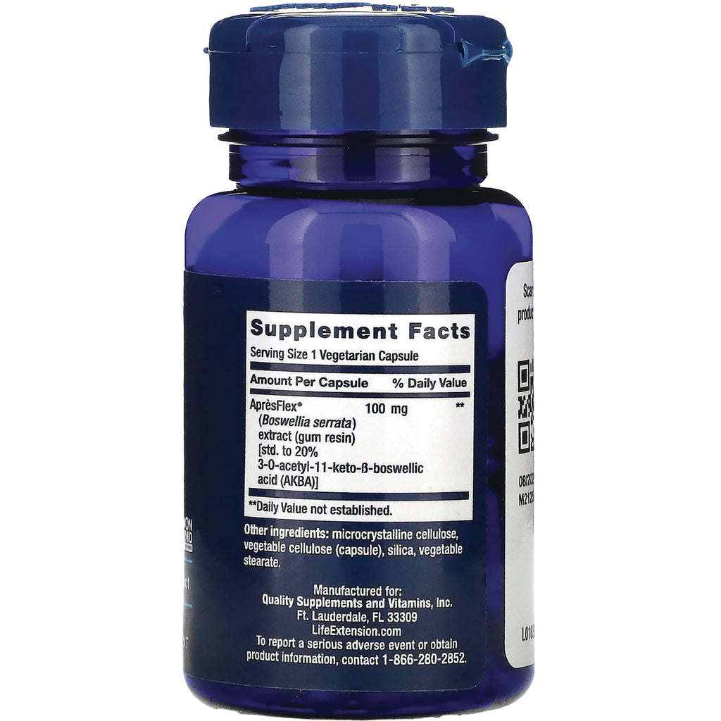 LE176 | back label showing Supplement Facts panel, ingredient list, and manufacturer info on blue supplement bottle - Thumbnail