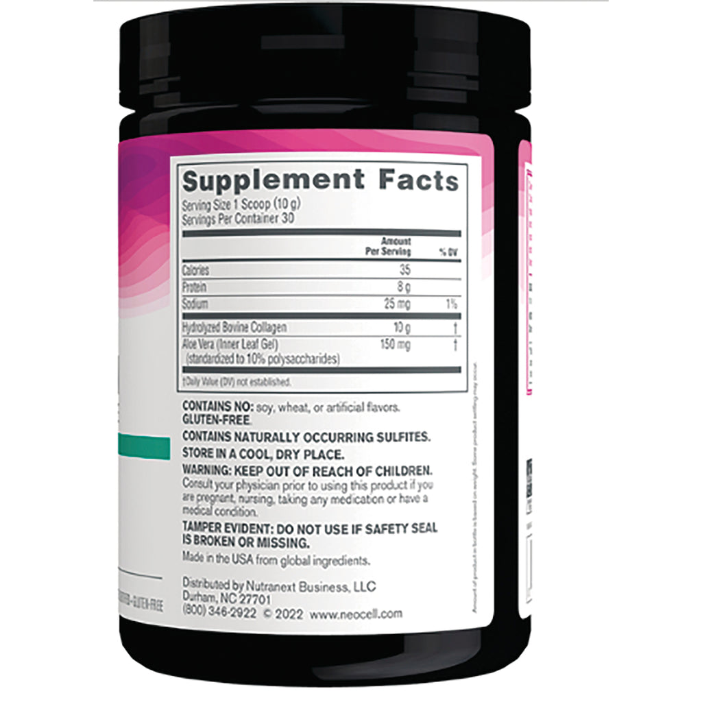 NEC037 | Back of supplement jar showing Supplement Facts panel, ingredients and warning text - Thumbnail