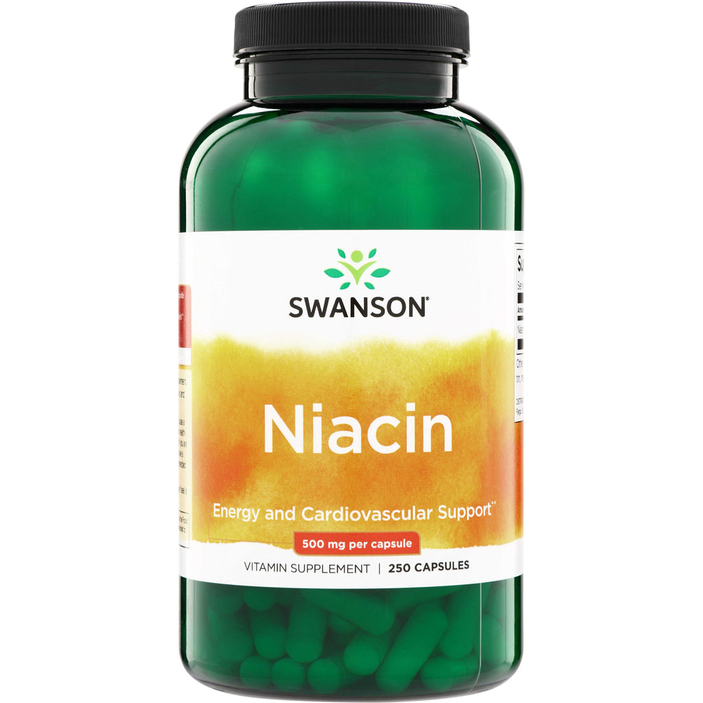 SW047 | Swanson Niacin 500 mg per capsule, 250 capsules, Energy and Cardiovascular Support - Thumbnail