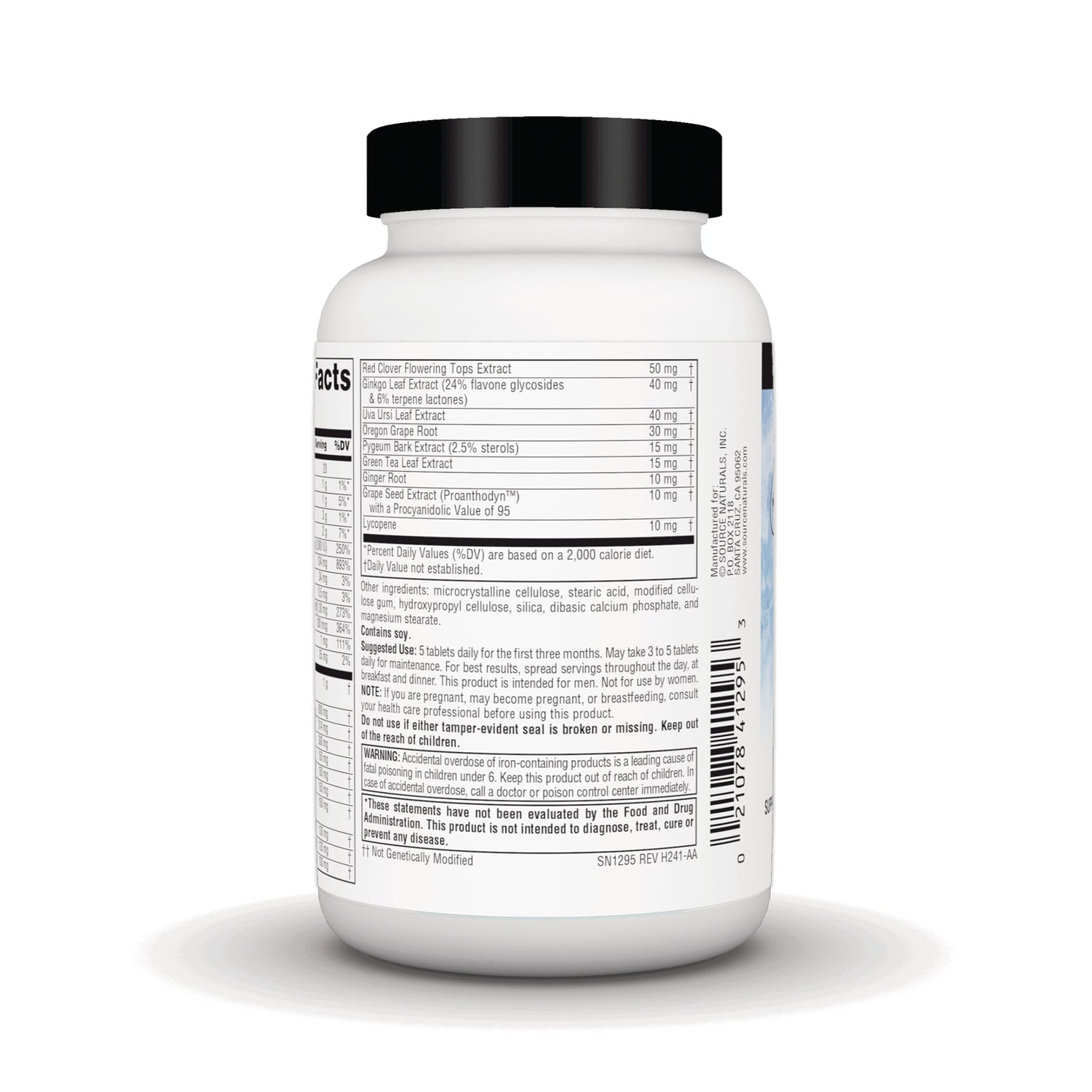 SN972 | Back label with Supplement Facts, ingredients, directions, and barcode