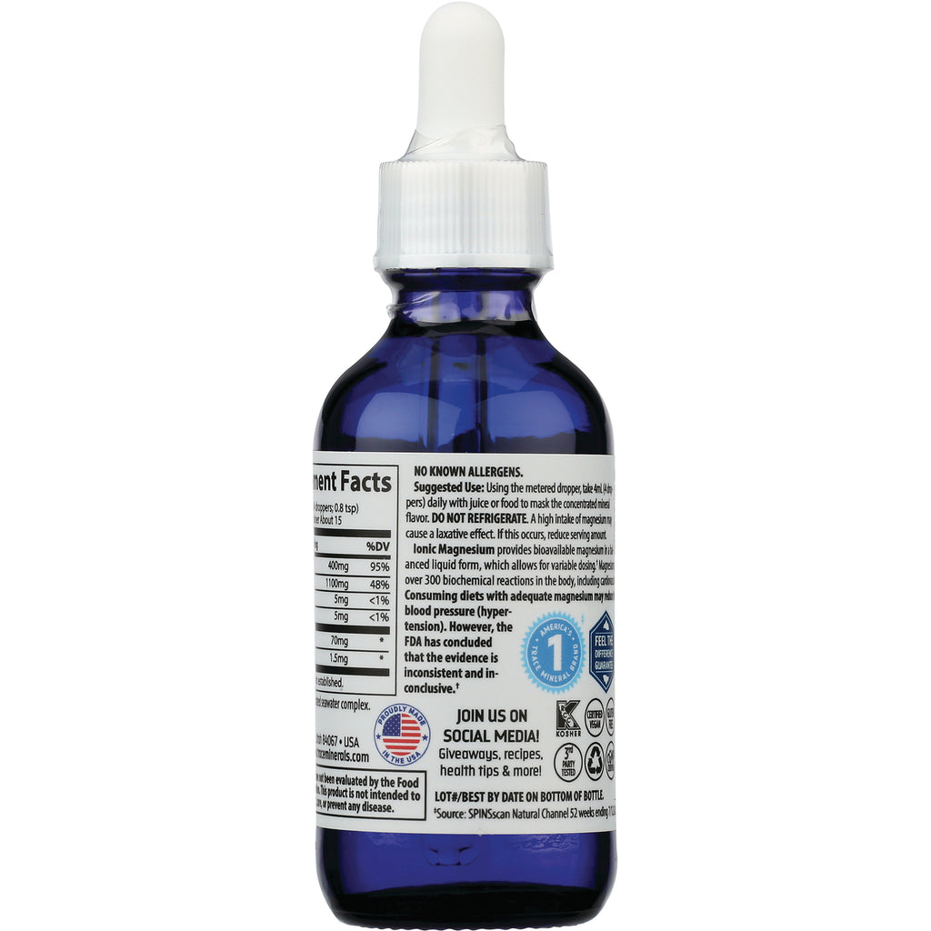 TM036 | Back of blue dropper bottle with Supplement Facts, directions, and certifications label - Thumbnail