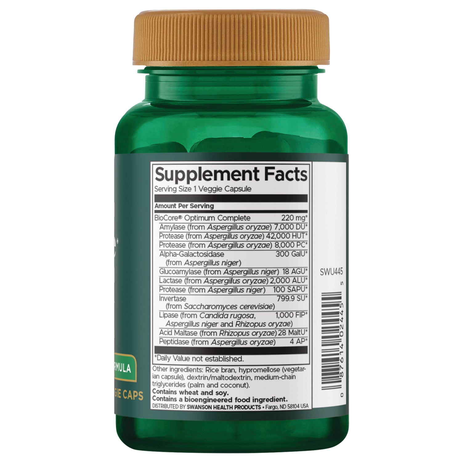 SWU445 | Back label with Supplement Facts