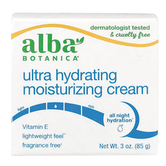 ABA041 | Alba Botanica Ultra Hydrating Moisturizing Cream, fragrance free, dermatologist tested & cruelty free, 3 oz