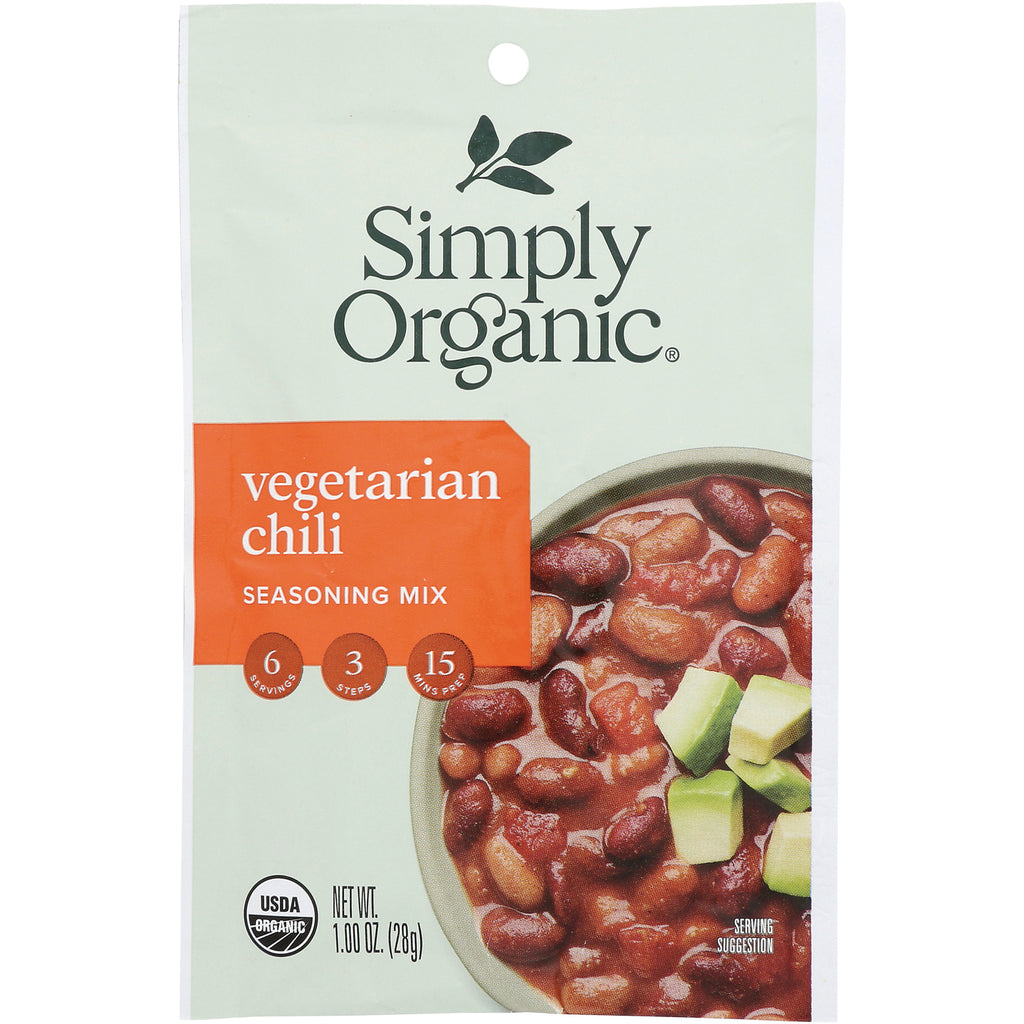 SMP046 | Simply Organic Vegetarian Chili Seasoning Mix packet, 1.0 oz - Thumbnail