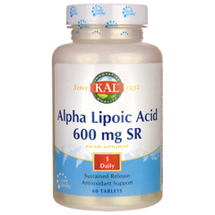 KL512 | KAL Alpha Lipoic Acid 600 mg SR dietary supplement bottle front label 60 tablets
