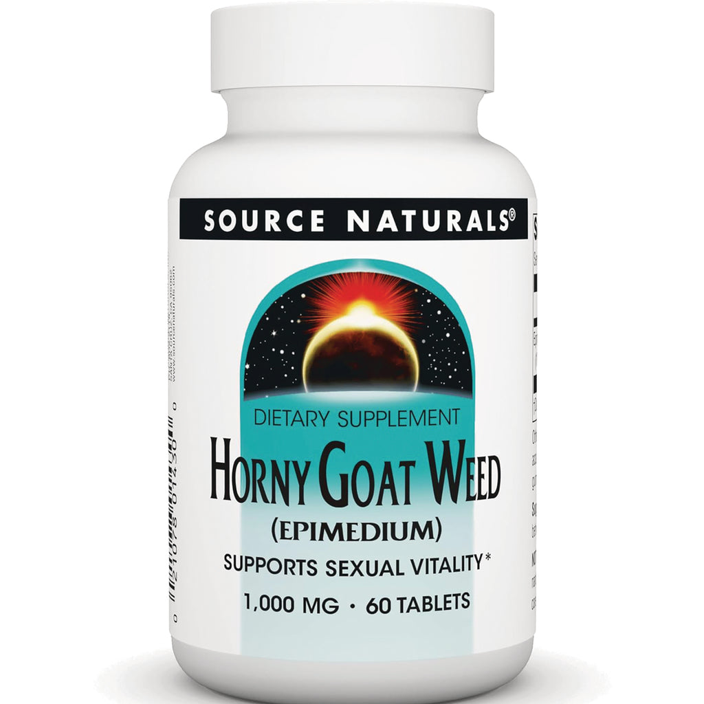 SN689 | Source Naturals Horny Goat Weed (Epimedium) 1,000 mg, 60 tablets dietary supplement - Thumbnail