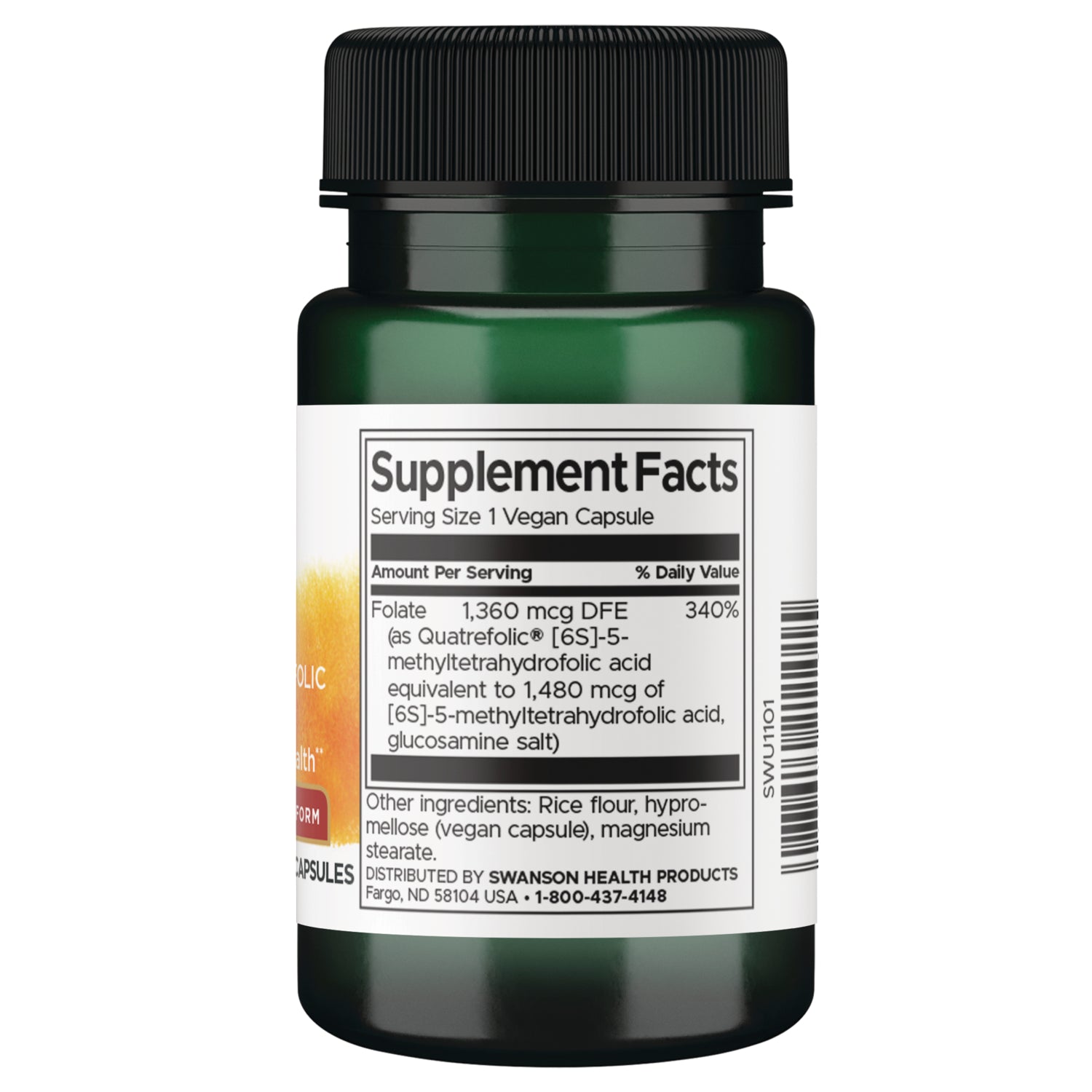 SWU1101 | Supplement Facts panel: Serving size 1 veggie capsule