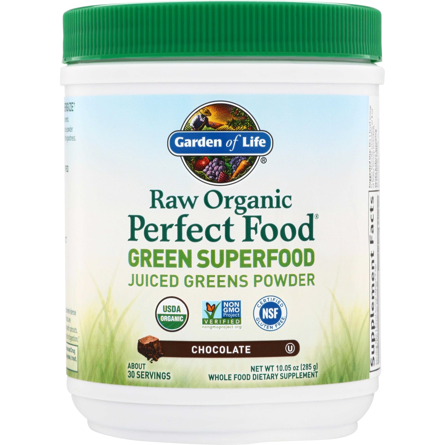 GLF141 | Garden of Life Raw Organic Perfect Food Green Superfood Juiced Greens Powder, Chocolate