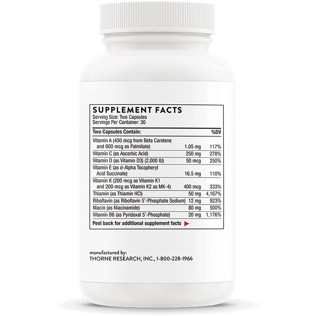 TRN015 | Back of supplement bottle showing Supplement Facts panel and serving size Two Capsules - Thumbnail