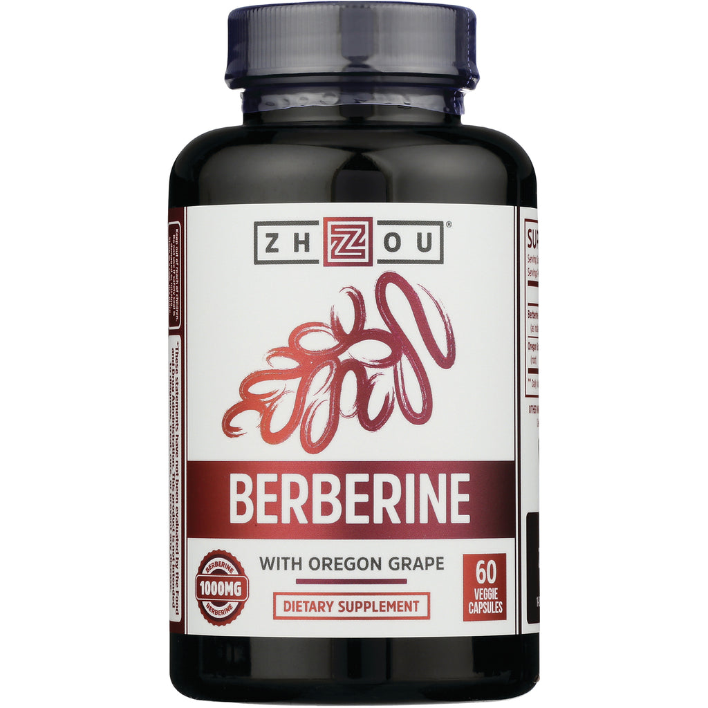 ZOU051 | Zhou Berberine with Oregon Grape, 1000 mg, 60 veggie capsules bottle front - Thumbnail