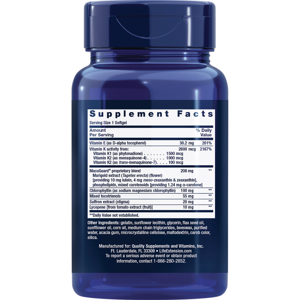 LE482 | Back of blue supplement bottle showing Supplement Facts panel and ingredient list - Thumbnail