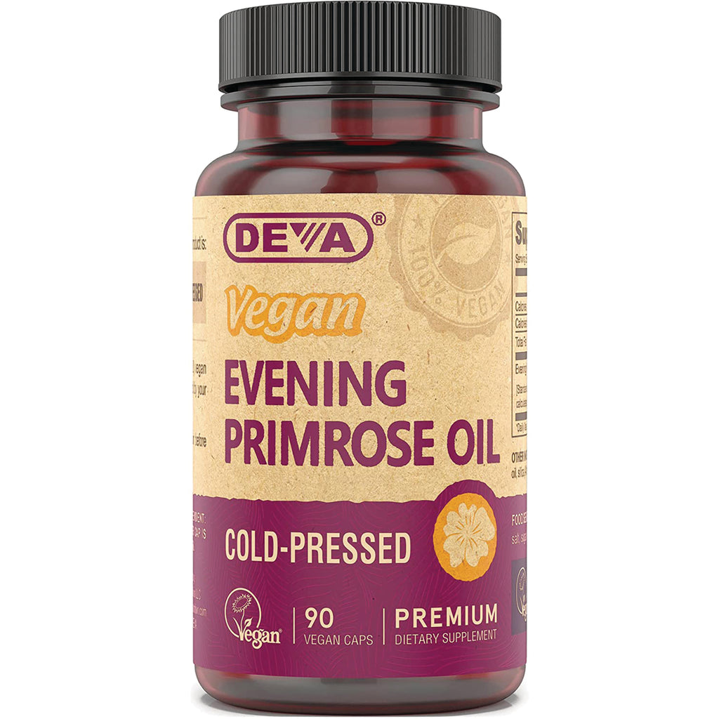 DEV020 | DEVA Vegan Evening Primrose Oil bottle, cold-pressed, 90 vegan capsules - Thumbnail