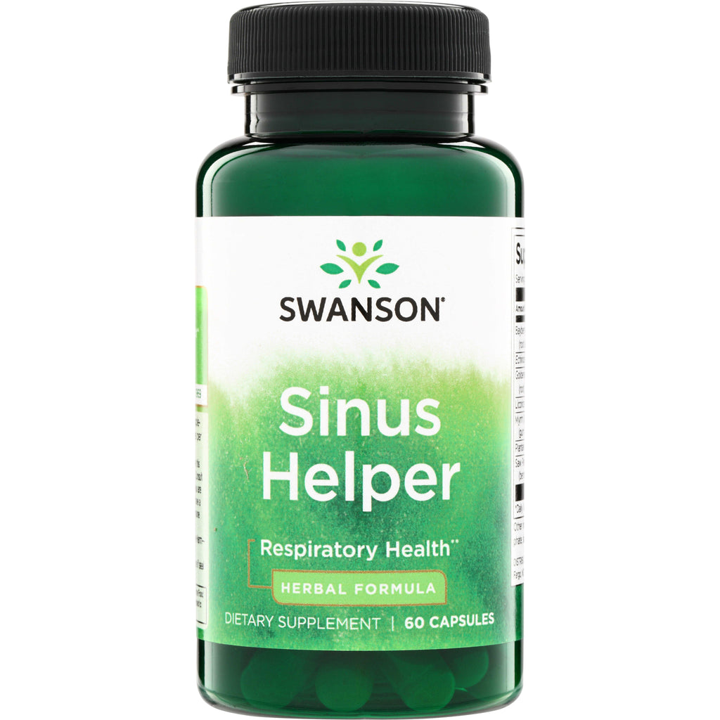 SW1766 | Swanson Sinus Helper, Respiratory Health herbal formula, dietary supplement, 60 capsules - Thumbnail