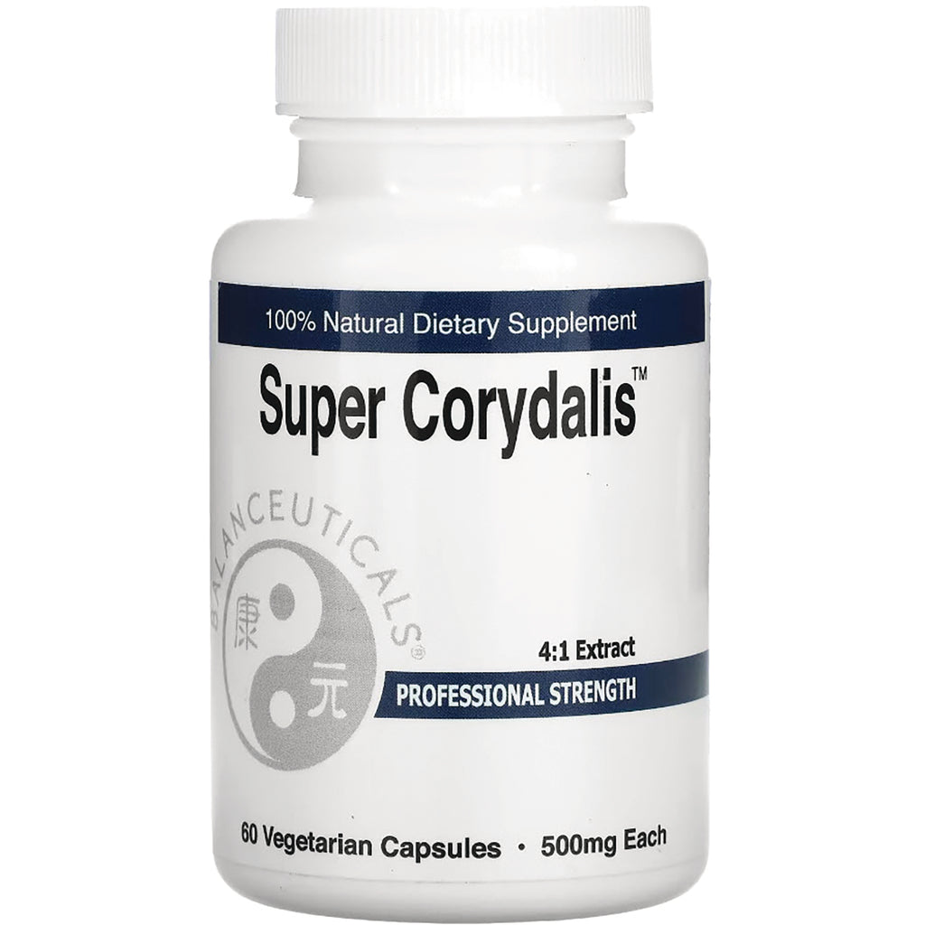 BAL013 | White supplement bottle labeled Super Corydalis, 60 vegetarian capsules 500mg each - Thumbnail