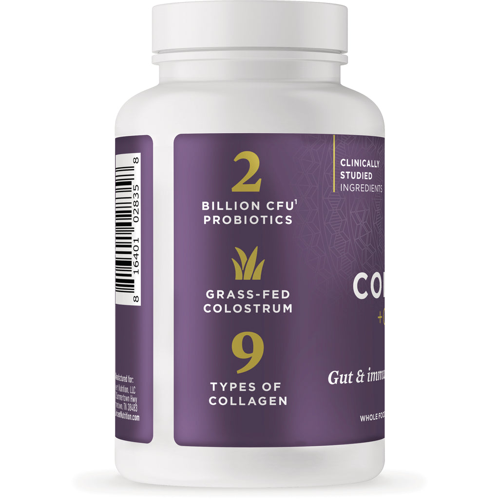 ATN147 | Back label showing 2 billion CFU probiotics, grass-fed colostrum and 9 types of collagen - Thumbnail
