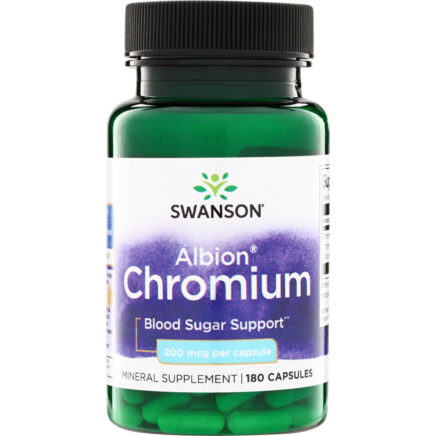 SWU078 | Swanson Albion Chromium blood sugar support, 200 mcg per capsule, 180 capsules