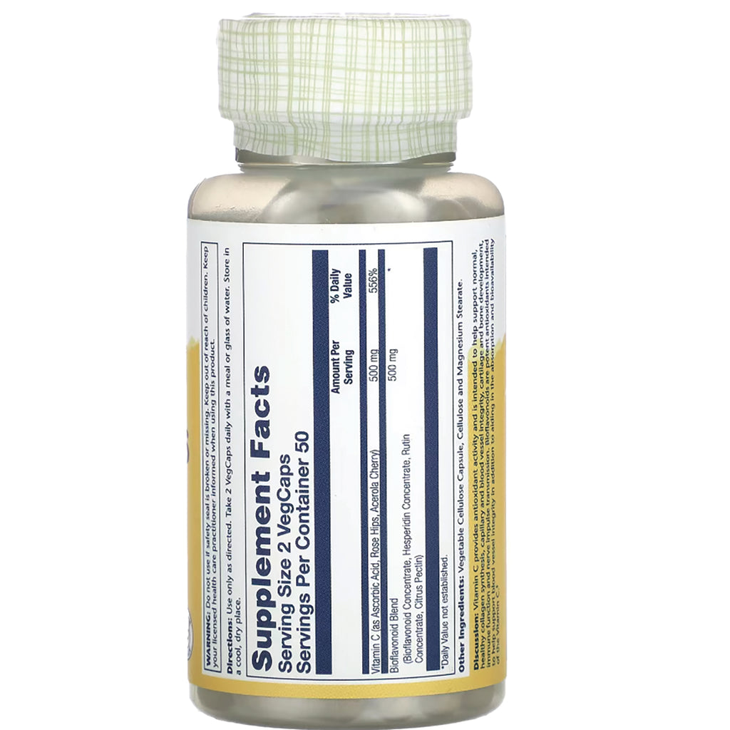 SLR421 | Supplement Facts panel on back of vitamin bottle, serving size 2 vegcaps, 50 servings - Thumbnail