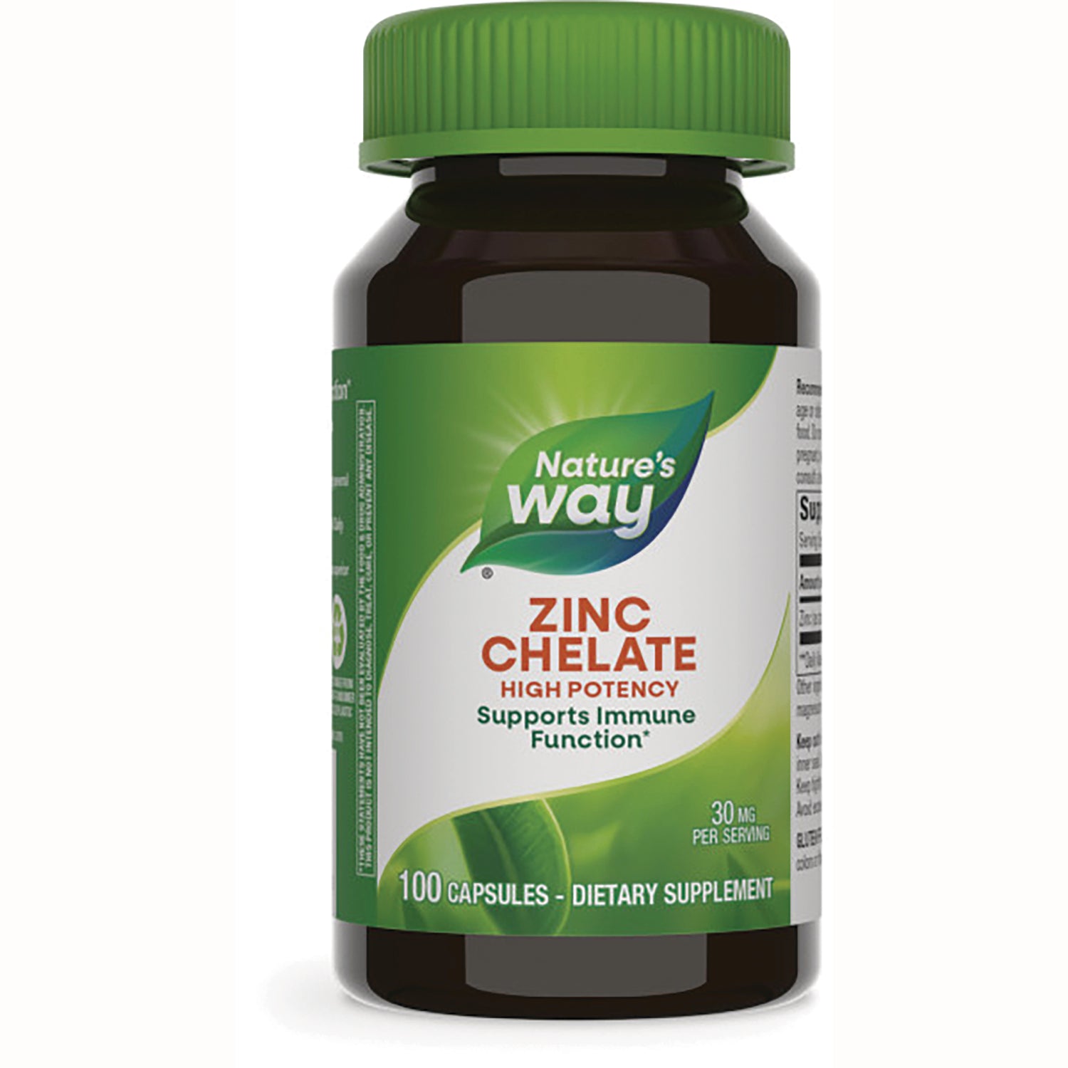 NW364 | Nature's Way Zinc Chelate high potency supplement bottle, 100 capsules, supports immune function