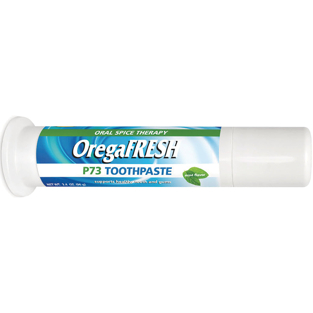NHS080 | OregaFRESH P73 toothpaste tube mint flavor, front packaging - Thumbnail