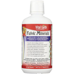 VEM002 | Vital Earth Minerals Fulvic Minerals ionic mineral supplement, 32 fl oz bottle front
