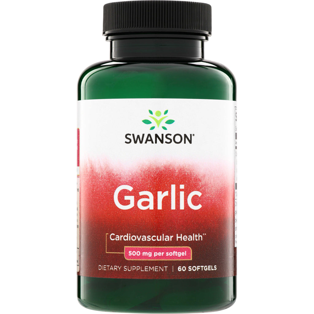 SWG26 | Swanson Garlic softgels, 500 mg per softgel, 60 count, supports cardiovascular health - Thumbnail