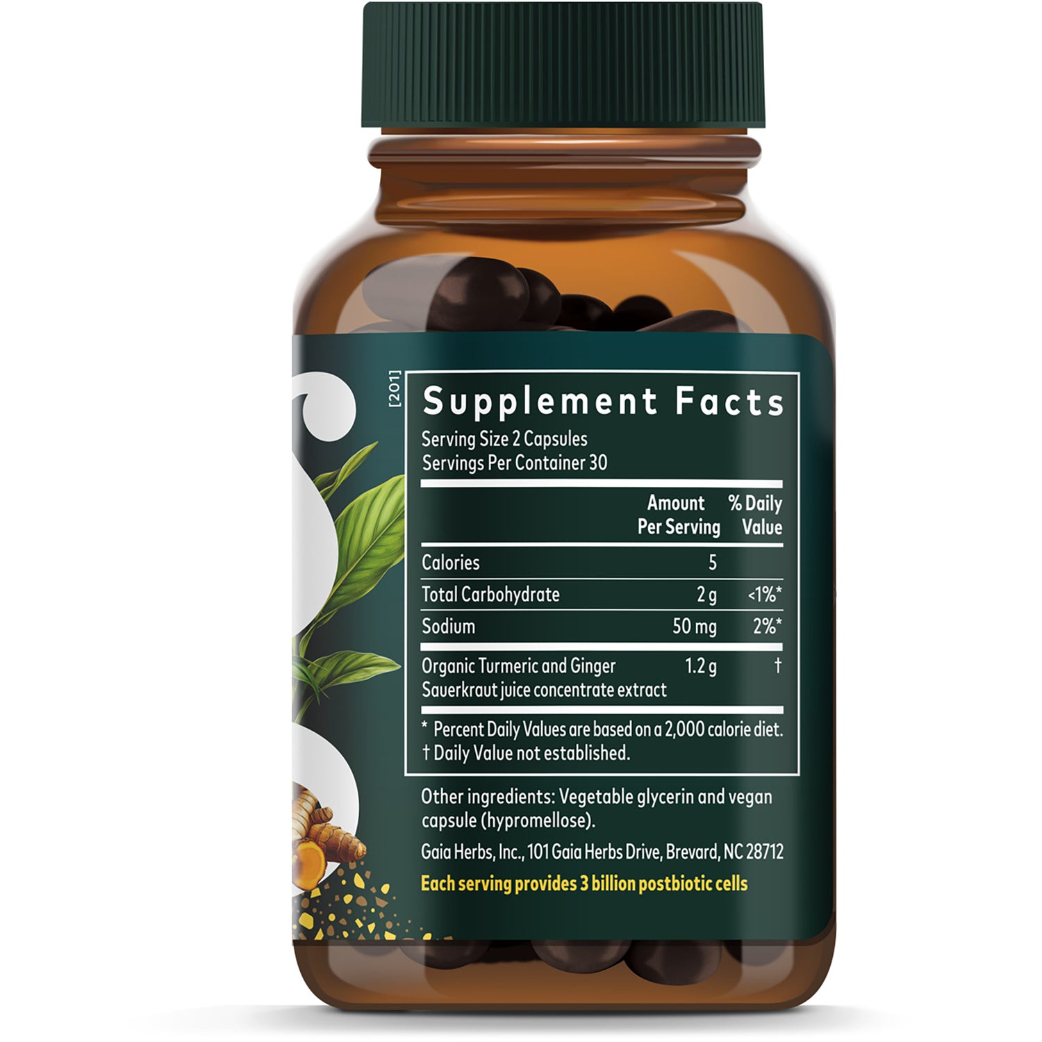 GH165 | Back label showing Supplement Facts panel, ingredients, and Suggested Use instructions