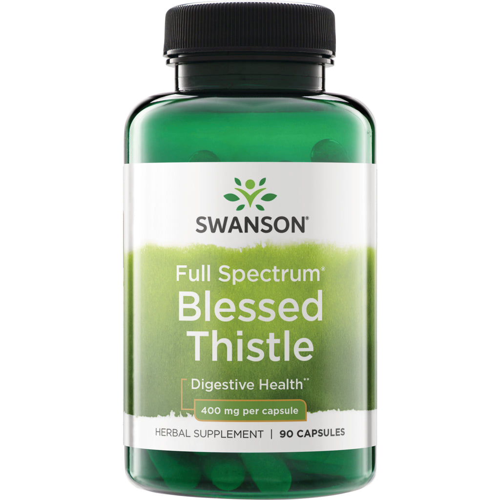 SW1693 | Swanson Full Spectrum Blessed Thistle, Digestive Health, 400 mg per capsule, 90 capsules - Thumbnail