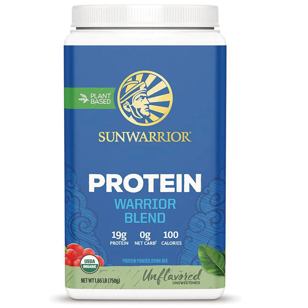 SNW024 | Sunwarrior Protein Warrior Blend powder, unflavored unsweetened, plant-based, 19g protein, 0g net carbs, 100 calories - Thumbnail