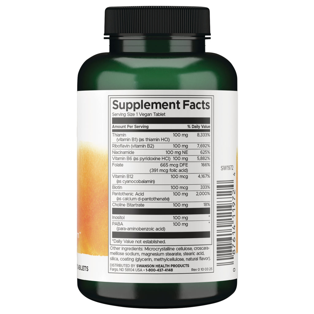 SW1972 | Back of bottle showing Supplement Facts panel, ingredients, and barcode - Thumbnail