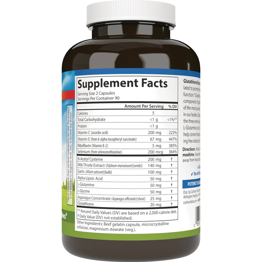 CSN207 | Back label showing Supplement Facts panel and ingredient amounts on brown supplement bottle - Thumbnail