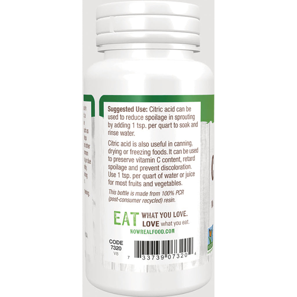 NWF445 | Back label with suggested use for citric acid, barcode, and EAT WHAT YOU LOVE slogan - Thumbnail