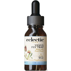 EC041 | brown glass dropper bottle labeled eclectic HERB Venus Fly Trap 1 fl oz herbal extract dietary supplement