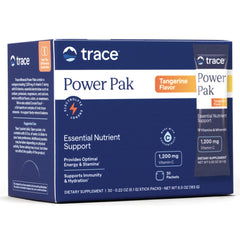 TM070 | Trace Minerals Power Pak Tangerine Flavor electrolyte drink mix, 1,200 mg Vitamin C, 30 packets