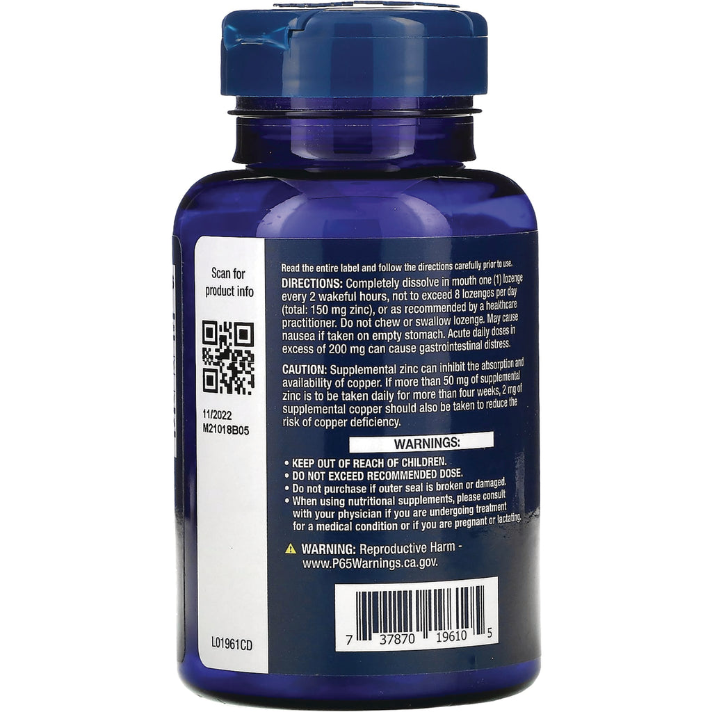 LE567 | blue supplement bottle back label with directions, warnings, QR code and barcode - Thumbnail