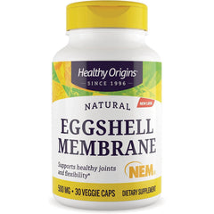 HRG086 | Healthy Origins Natural Eggshell Membrane bottle showing label reading 500 mg  30 veggie caps dietary supplement