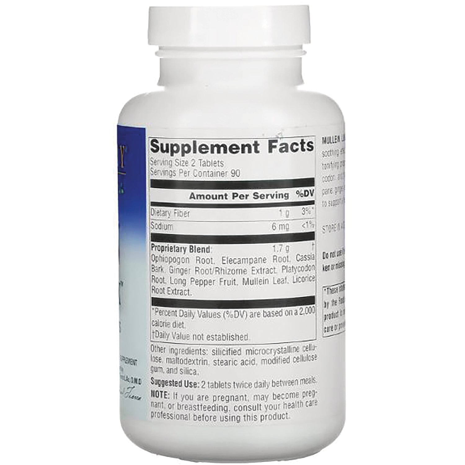 PF178 | back label showing Supplement Facts panel and ingredients on white supplement bottle