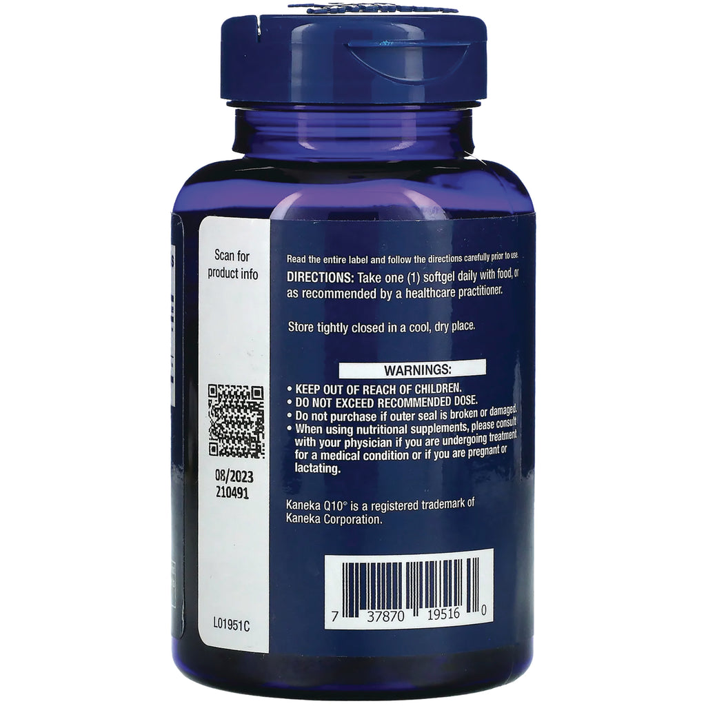 LE552 | Back label of blue supplement bottle showing directions, warnings, QR code and barcode - Thumbnail