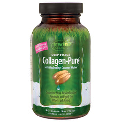 IR115 | Green bottle labeled Collagen-Pure with hydrating coconut water, 80 liquid soft-gels