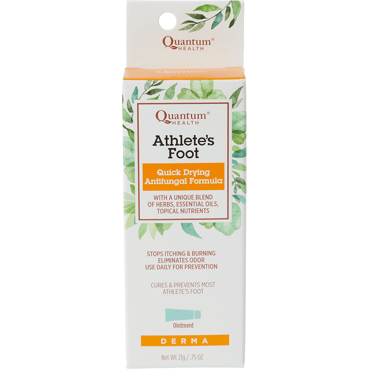 QU044 | Quantum Health Athlete's Foot quick drying antifungal formula ointment box front