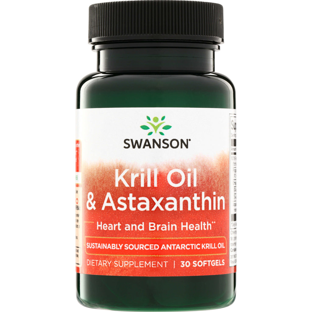 SWE082 | Swanson Krill Oil & Astaxanthin, 30 softgels; Heart and Brain Health - Thumbnail
