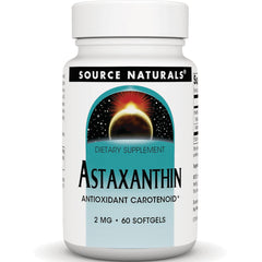 SN331 | Source Naturals Astaxanthin dietary supplement, antioxidant carotenoid, 2 mg, 60 softgels