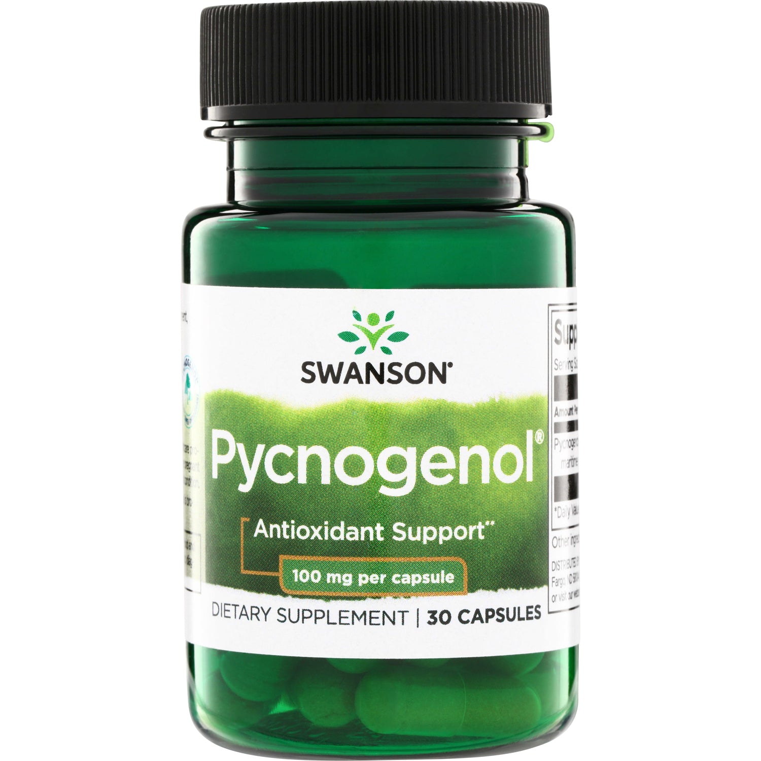 SWU175 | Swanson Pycnogenol supplement bottle, Antioxidant Support, 100 mg per capsule, 30 capsules