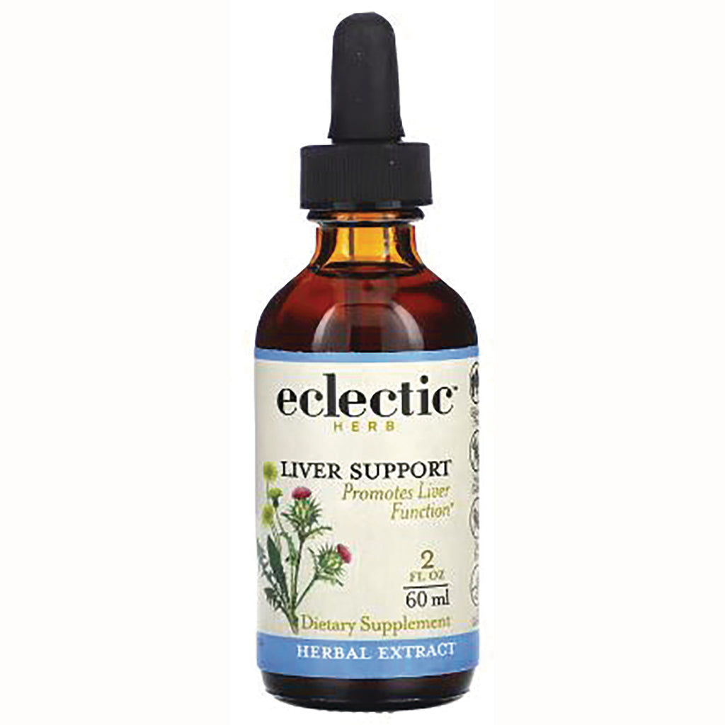 EC033 | Amber dropper bottle labeled eclectic herb Liver Support 60 ml dietary supplement herbal extract - Thumbnail