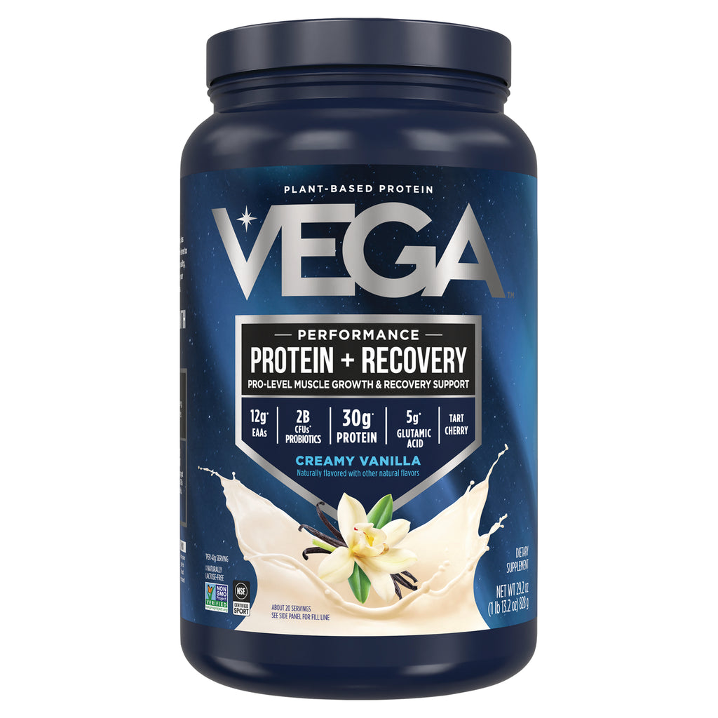 VGA005 | Vega Performance Protein + Recovery, creamy vanilla plant-based protein powder, 30g protein - Thumbnail